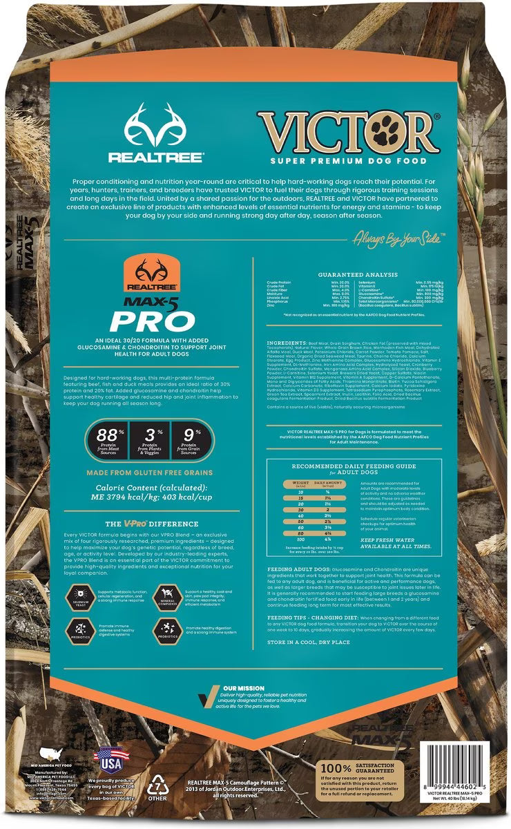 VICTOR Realtree MAX-5 PRO Dry Adult Dog Food (Search for Availability Online or In Stores) image 2